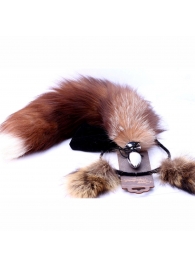 Игровой комплект: серебристая анальная пробка с пушистым хвостом и ободок-ушки - Crazy Handmade - купить с доставкой в Пензе