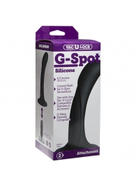 Черная изогнутая насадка Vac-U-Lock G-Spot - 16,5 см. - Doc Johnson - купить с доставкой в Пензе