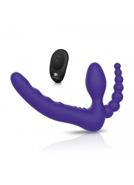 Фиолетовый безремневой страпон с пультом ДУ 7’’ Remote Control Strapless - 24 см. - Pegasus - купить с доставкой в Пензе