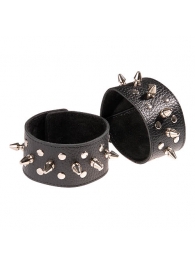 Чёрные напульсники с шипами и заклепками - Sitabella - купить с доставкой в Пензе