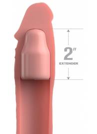 Телесная насадка-удлинитель 2 Inch Silicone X-tension with Strap - 20,3 см. - Pipedream - в Пензе купить с доставкой