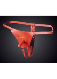 Красные кожаные универсальные трусики со штырьком для насадок - Sitabella - купить с доставкой в Пензе