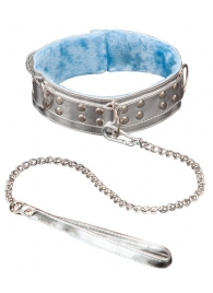 Серебристый ошейник из искусственной кожи - Sitabella - купить с доставкой в Пензе