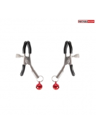 Серебристые зажимы на соски с шариками - Notabu - купить с доставкой в Пензе