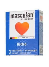 Презервативы с пупырышками Masculan Dotted - 3 шт. - Masculan - купить с доставкой в Пензе