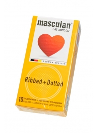 Презервативы с колечками и пупырышками Masculan Ribbed+Dotted - 10 шт. - Masculan - купить с доставкой в Пензе
