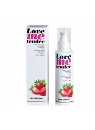 Съедобное согревающее массажное масло Love Me Tender Strawberry с ароматом клубники - 100 мл. - Love to Love - купить с доставкой в Пензе