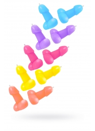 Набор из 10 разноцветных свечей в форме пениса - Pecado - купить с доставкой в Пензе