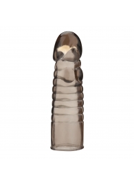 Дымчатая насадка-удлинитель Ribbed Realistic Penis Enhancing Sleeve Extension - 15,2 см. - BlueLine - в Пензе купить с доставкой