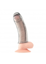 Текстурированная насадка на пенис Clear Textured Penis Enhancing Sleeve Extension - 16,5 см. - BlueLine - в Пензе купить с доставкой