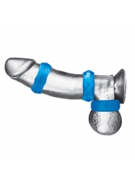 Комплект из трех голубых колец для эрекции 3-Pack Nuts   Bolts Stretch Cock Ring Set - BlueLine - в Пензе купить с доставкой