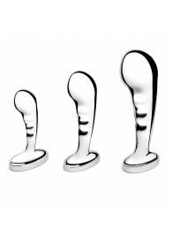 Набор из 3 стальных стимуляторов простаты Stainless Steel P-spot Training Set - b-Vibe - в Пензе купить с доставкой