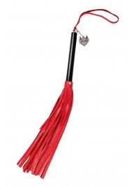 Красно-черная кожаная плеть - 50 см. - Pecado - купить с доставкой в Пензе