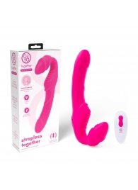 Розовый безремневой страпон на радиоуправлении Strapless Together - 22 см. - Together Toy - купить с доставкой в Пензе