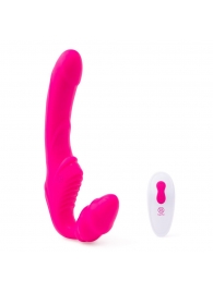 Розовый безремневой страпон на радиоуправлении Strapless Together - 22 см. - Together Toy - купить с доставкой в Пензе