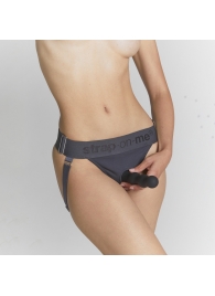 Серые трусики для фиксации насадок Strap-on-me Harness Lingerie Unique - Strap-on-me - купить с доставкой в Пензе