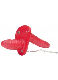 Красный женский страпон с вагинальной пробкой Bad Kitty - 18 см. - Orion - купить с доставкой в Пензе