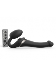 Черный безремневой страпон Multi Orgasm Size S с клиторальной стимуляцией - Strap-on-me - купить с доставкой в Пензе