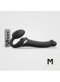 Черный безремневой страпон Multi Orgasm Size M с клиторальной стимуляцией - Strap-on-me - купить с доставкой в Пензе