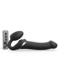 Черный безремневой страпон Multi Orgasm Size L с клиторальной стимуляцией - Strap-on-me - купить с доставкой в Пензе