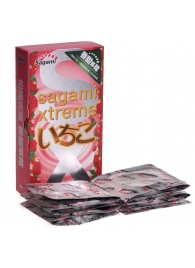 Презервативы Sagami Xtreme Strawberry c ароматом клубники - 10 шт. - Sagami - купить с доставкой в Пензе