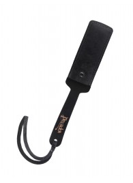 Черный твердый пэддл из натуральной кожи и дерева - 33 см. - Pecado - купить с доставкой в Пензе