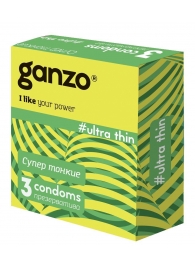 Ультратонкие презервативы Ganzo Ultra thin - 3 шт. - Ganzo - купить с доставкой в Пензе