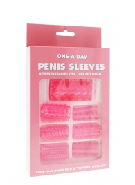 Набор из 7 розовых насадок на пенис ONE-A-DAY PENIS SLEEVES PINK - Seven Creations - в Пензе купить с доставкой