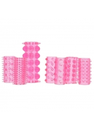 Набор из 7 розовых насадок на пенис ONE-A-DAY PENIS SLEEVES PINK - Seven Creations - в Пензе купить с доставкой