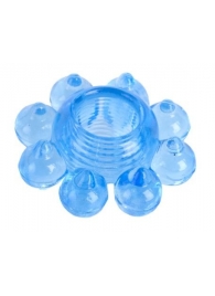 Голубая гелевая насадка-цветок - Toyfa Basic - в Пензе купить с доставкой