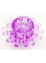 Фиолетовое гелевое эрекционное кольцо с шипиками - Toyfa Basic - в Пензе купить с доставкой
