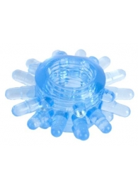 Голубая гелевая насадка с шипиками - Toyfa Basic - в Пензе купить с доставкой