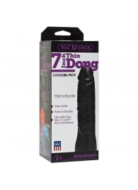 Насадка-фаллоимитатор для страпон-систем Vac-U-Lock CodeBlack 7 Inch Thin Dong - 18,3 см. - Doc Johnson - купить с доставкой в Пензе