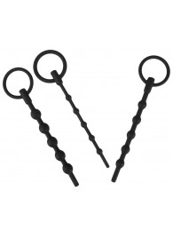 Набор из 3 черных силиконовых уретральных стимуляторов Training Set - Orion - купить с доставкой в Пензе