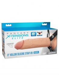Полый страпон на ремнях 8’’ Hollow Silicone Strap-on - Pipedream - купить с доставкой в Пензе