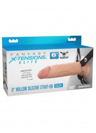 Полый страпон на ремнях 6’’ Hollow Silicone Strap-on - Pipedream - купить с доставкой в Пензе