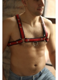 Черно-красная мужская портупея Black-Red - БДСМ Арсенал - купить с доставкой в Пензе