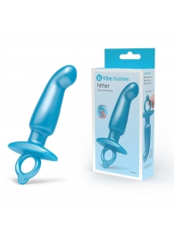 Голубая анальная пробка для массажа простаты Hither Silicone Prostate Plug - 14,3 см. - b-Vibe - в Пензе купить с доставкой
