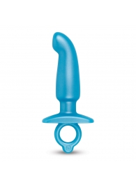 Голубая анальная пробка для массажа простаты Hither Silicone Prostate Plug - 14,3 см. - b-Vibe - в Пензе купить с доставкой
