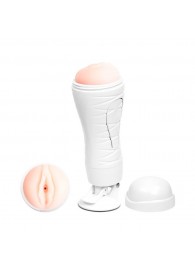 Мастурбатор-вагина Flora White с присоской и 12 режимами вибрации - Baile - в Пензе купить с доставкой