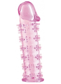 Розовая насадка на пенис с шипами - 12,5 см. - A-toys - в Пензе купить с доставкой