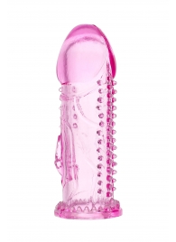 Розовая насадка на пенис с шипиками и коготком - 13,5 см. - A-toys - в Пензе купить с доставкой