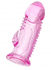 Розовая насадка на пенис с шипиками и коготком - 13,5 см. - A-toys - в Пензе купить с доставкой