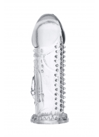 Прозрачная насадка на пенис с шипиками и коготком - 13,5 см. - A-toys - в Пензе купить с доставкой