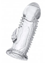 Прозрачная насадка на пенис с шипиками и коготком - 13,5 см. - A-toys - в Пензе купить с доставкой