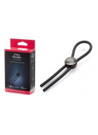 Тёмно-серое эрекционное кольцо с зажимом Again and Again Adjustable Cock Ring - Fifty Shades of Grey - в Пензе купить с доставкой