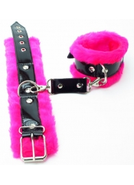 Оковы на ноги с розовым мехом BDSM Light - БДСМ Арсенал - купить с доставкой в Пензе