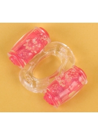 Прозрачное виброкольцо с двумя вибропульками - Toyfa Basic - в Пензе купить с доставкой