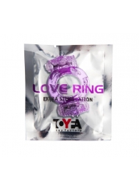 Фиолетовое виброкольцо с двумя вибропульками - Toyfa Basic - в Пензе купить с доставкой