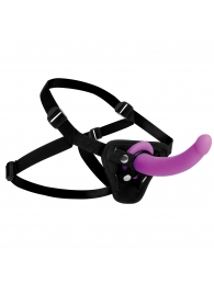 Лиловый поясной страпон Navigator Silicone G-Spot Dildo with Harness - 17,8 см. - XR Brands - купить с доставкой в Пензе